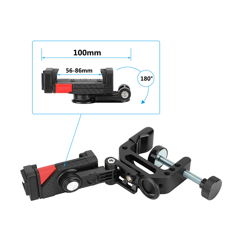 CAMVATE Universal C-Clamp with Smartphone Clip Mount