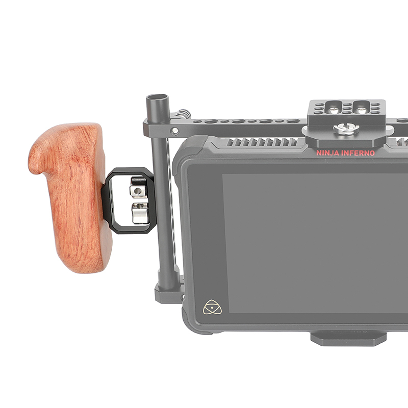 CAMVATE Wooden Handgrip with 1/4"-20 Thumbscrew (Left Hand, Large-Sized)