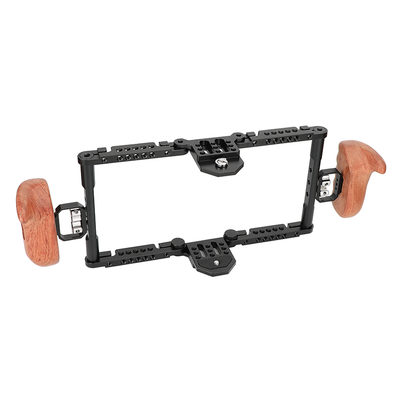 CAMVATE Full Monitor Cage Kit with Wooden Handles for 5" & 7" Monitor