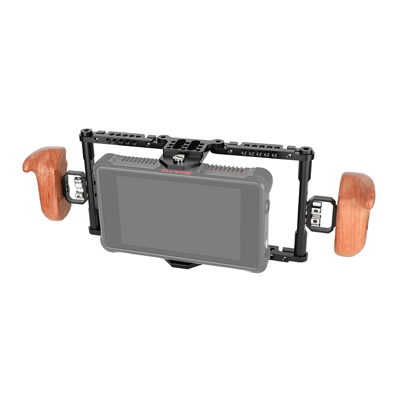 CAMVATE Full Monitor Cage Kit with Wooden Handles for 5" & 7" Monitor