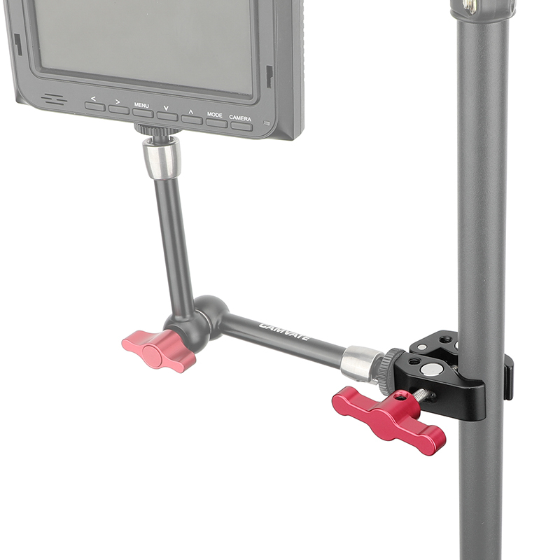 CAMVATE Super Crab Clamp with 1/4"-20 & 3/8"-16 Threads (Red T-handle)