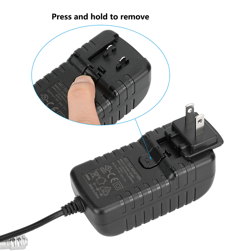 CAMVATE BMPCC 4K / 6K DC Power Cable To Universal Travel Adapter 220V To 110V Voltage Power Charger Converter With US / EU / UK Plug