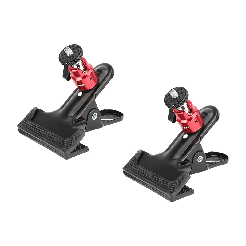 CAMVATE Spring Clip Clamp with Mini Ball Head Mount (2-Pack)