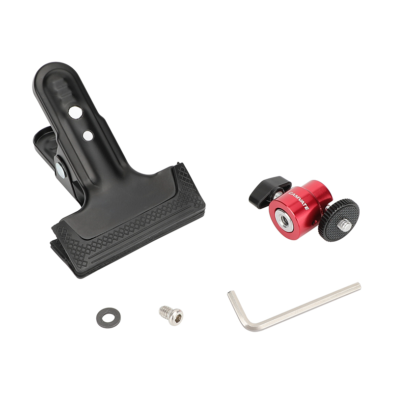 CAMVATE Spring Clip Clamp with Mini Ball Head Mount