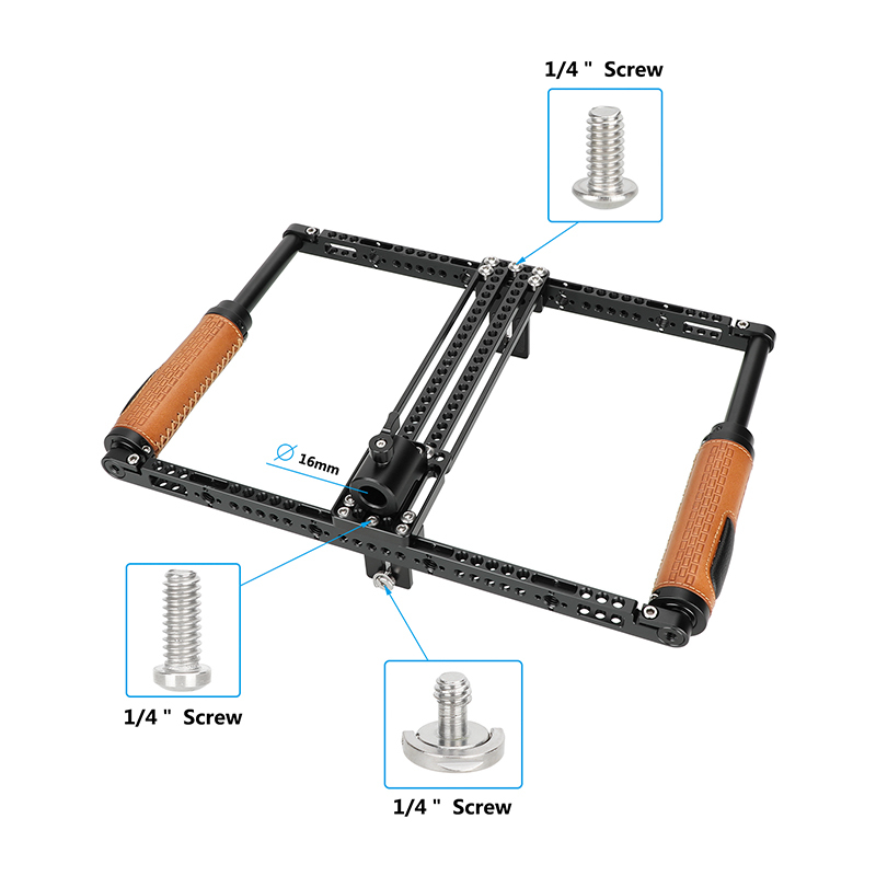 CAMVATE Height-Adjustable Monitor Cage with Handgrips for 7-12.5" Video Monitor
