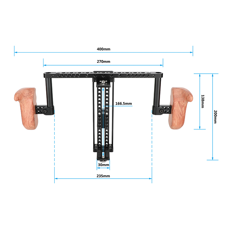 CAMVATE Height-Adjustable Monitor Cage with Handgrips for 5-10" Video Monitor