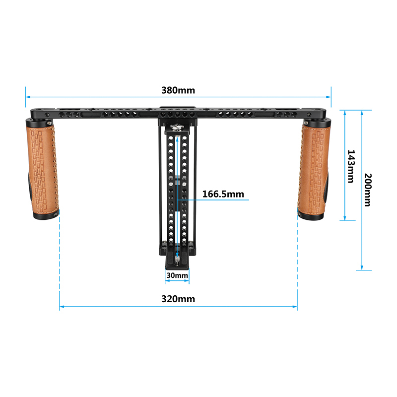 CAMVATE Height-Adjustable Monitor Cage with Handgrips for 5" 7" 8" 10" Video Monitor