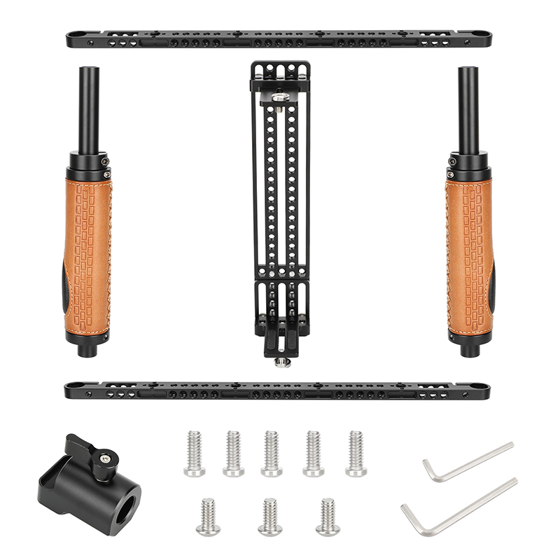 CAMVATE Height-Adjustable Monitor Cage with Handgrips for 7-12.5" Video Monitor