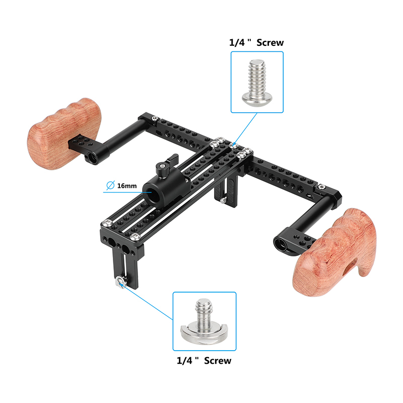 CAMVATE Height-Adjustable Monitor Cage with Handgrips for 5-10" Video Monitor