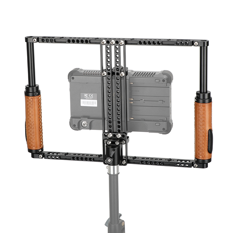 CAMVATE Height-Adjustable Monitor Cage with Handgrips for 7-12.5" Video Monitor