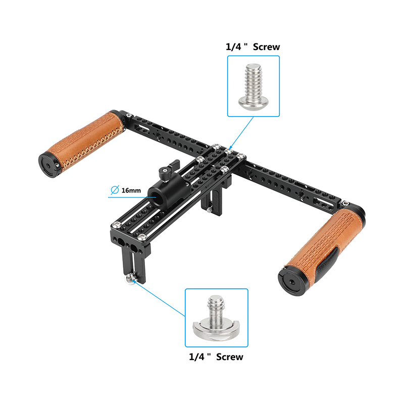 CAMVATE Height-Adjustable Monitor Cage with Handgrips for 5" 7" 8" 10" Video Monitor