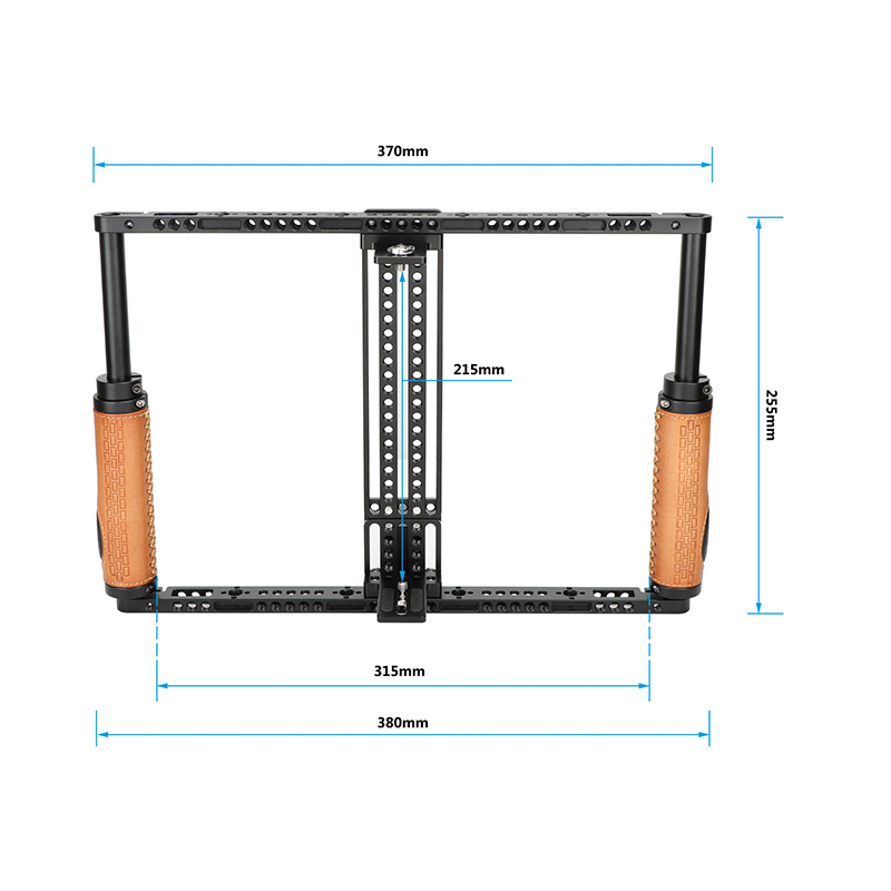 CAMVATE Height-Adjustable Monitor Cage with Handgrips for 7-12.5" Video Monitor