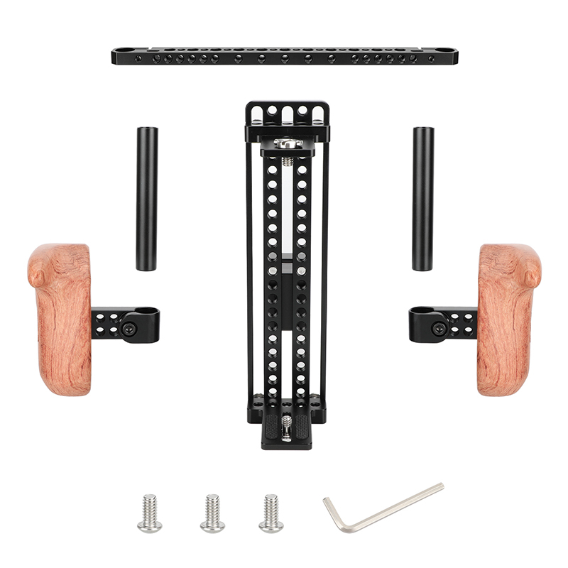 CAMVATE Height-Adjustable Monitor Cage with Handgrips for 5-10" Video Monitor