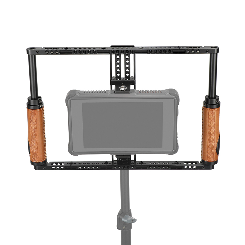 CAMVATE Height-Adjustable Monitor Cage with Handgrips for 7-12.5" Video Monitor