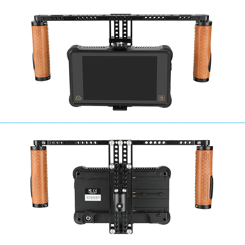 CAMVATE Height-Adjustable Monitor Cage with Handgrips for 5" 7" 8" 10" Video Monitor
