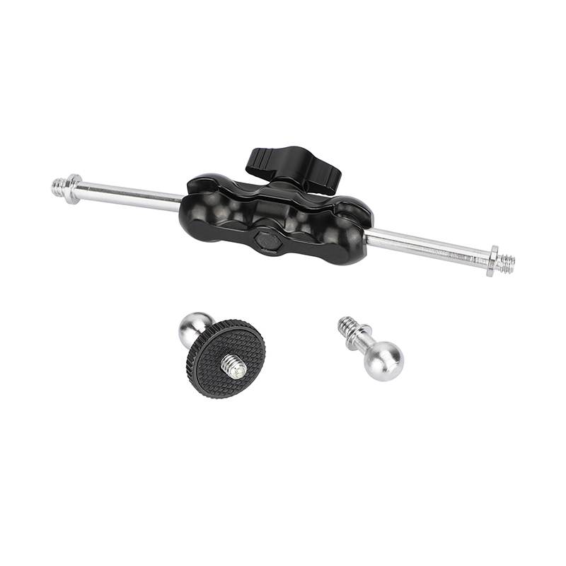 CAMVATE 1/4"-20 Mini Ball Head Extension Arm (Black Lever)