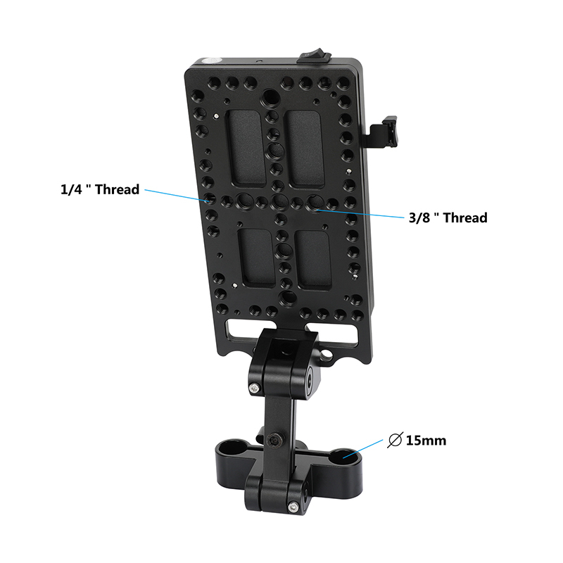 CAMVATE Battery Support Rig With V Lock Power Supply Splitter