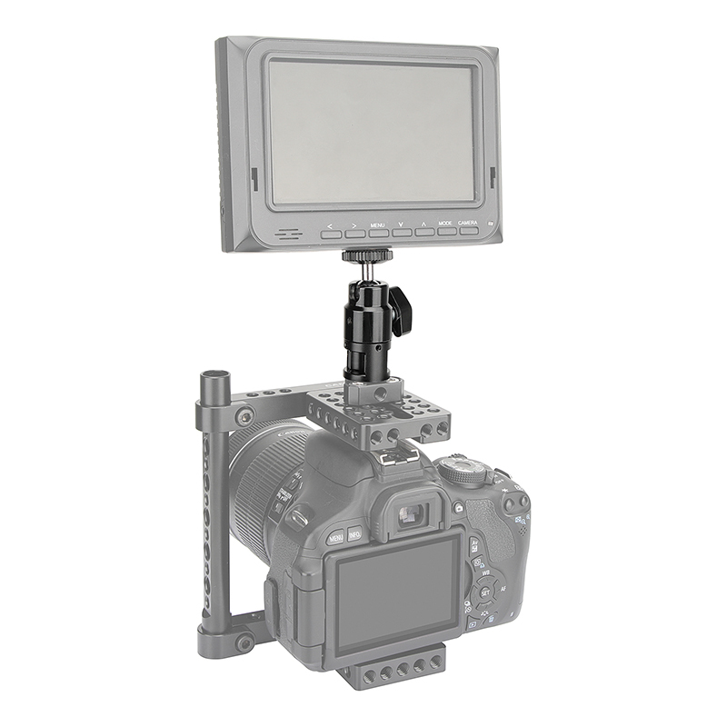 CAMVATE Mini Ball Head Support Holder with 1/4"-20 Stud & 3/8"-16 Thumbscrew Mount
