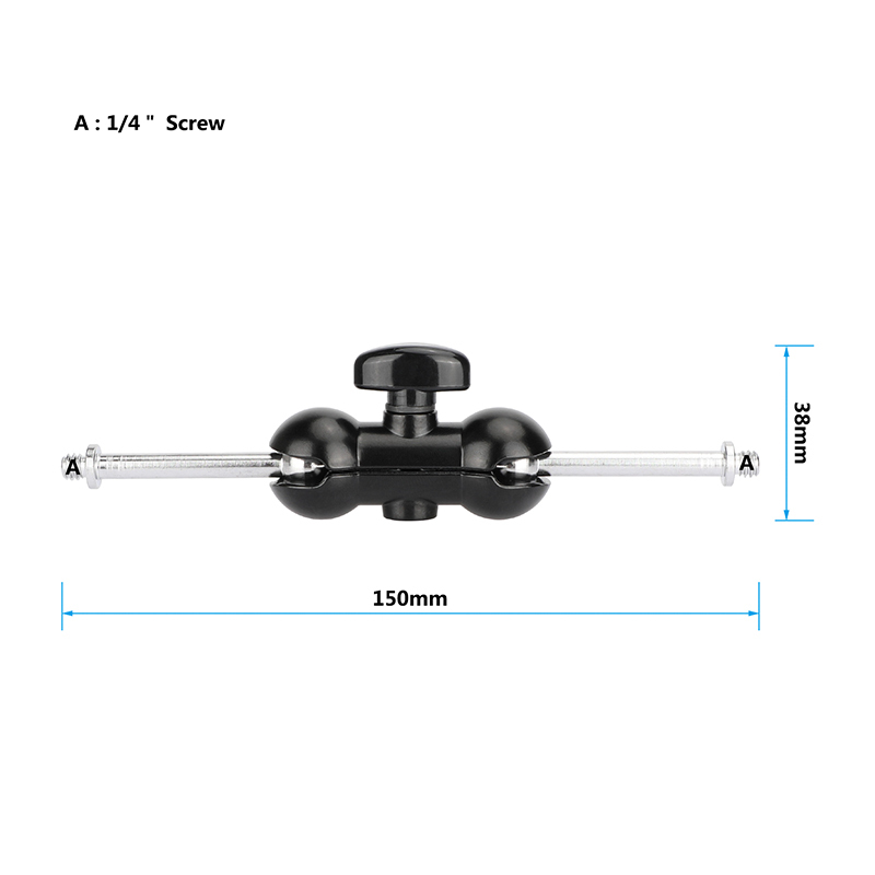 CAMVATE Mini Magic Arm with Dual Ball Head & 1/4"-20 Screw Mount