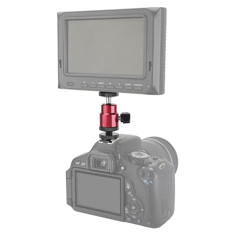 CAMVATE 1/4"-20 Mini Ball Head & Shoe Mount Adapter (2-Pack)