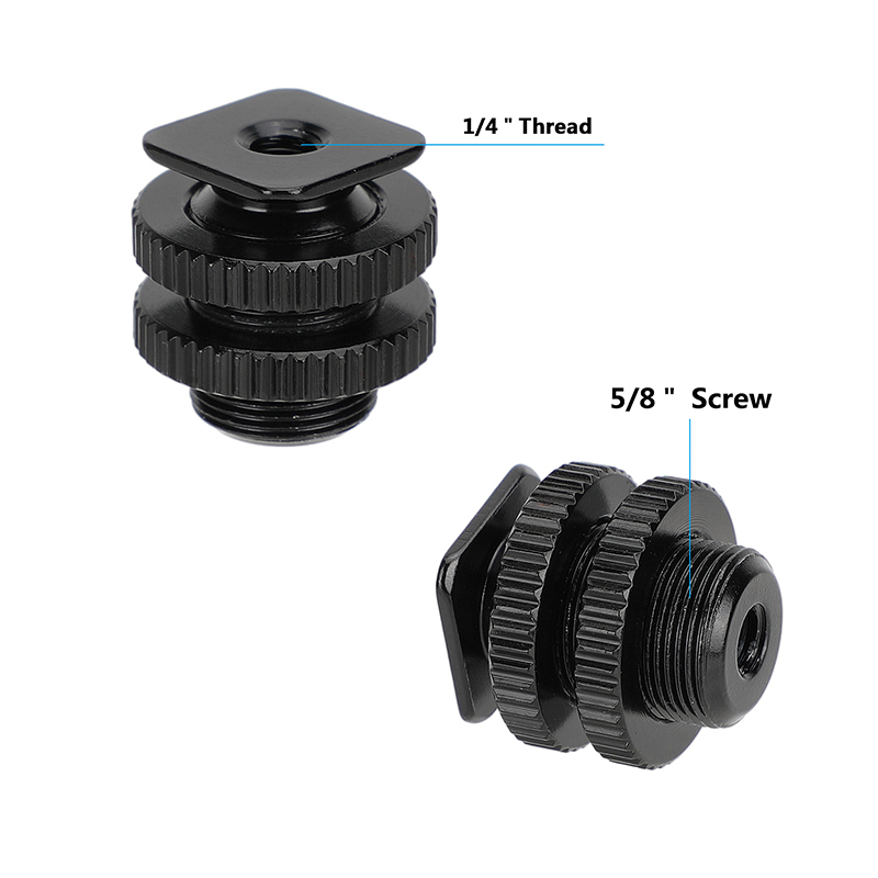 CAMVATE 5/8"-27 (F) to 3/8"-16 (M) & Shoe Base with 1/4"-20 (F) to 5/8"-27 (M) Microphone / Mic Stand Adapter Set