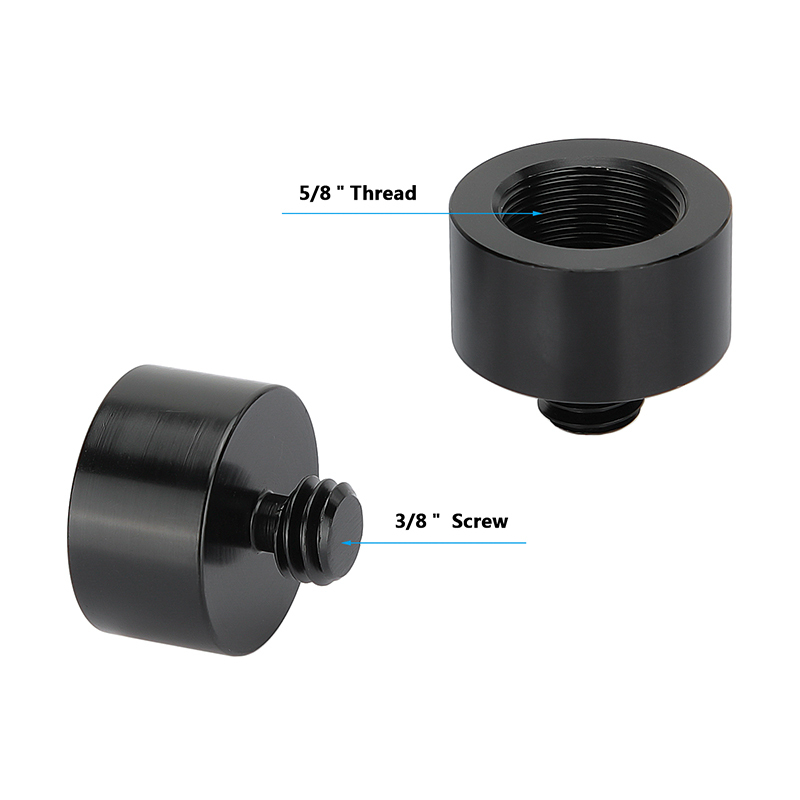 CAMVATE 5/8"-27 (F) to 3/8"-16 (M) & Shoe Base with 1/4"-20 (F) to 5/8"-27 (M) Microphone / Mic Stand Adapter Set