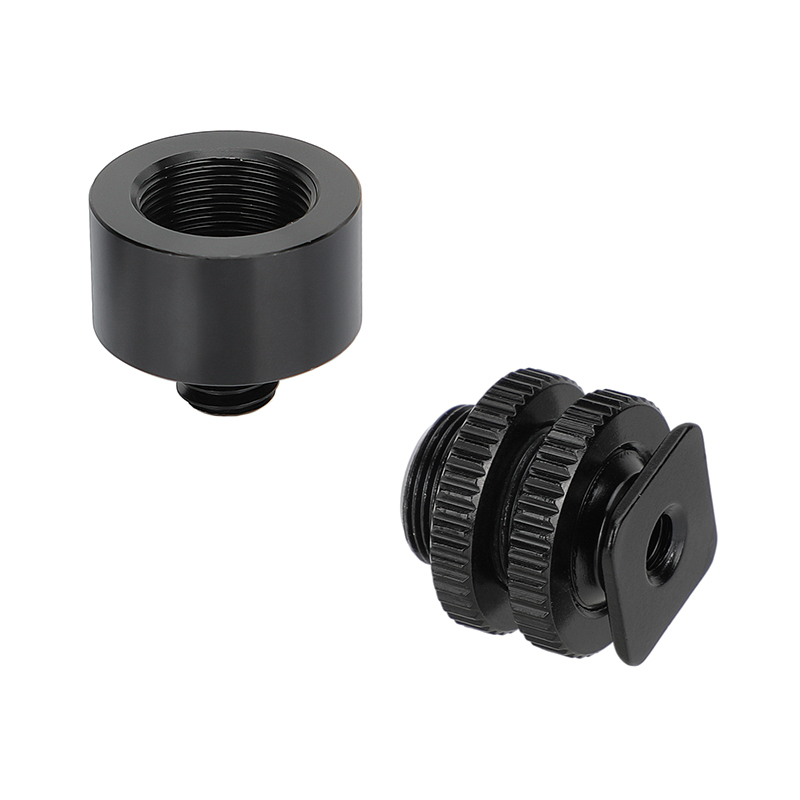 CAMVATE 5/8"-27 (F) to 3/8"-16 (M) & Shoe Base with 1/4"-20 (F) to 5/8"-27 (M) Microphone / Mic Stand Adapter Set