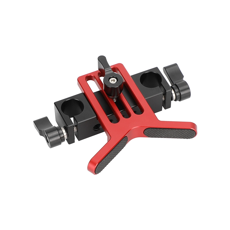 CAMVATE Adjustable Lens Support for 15mm Rod System (Red Y-Shaped Bracket)