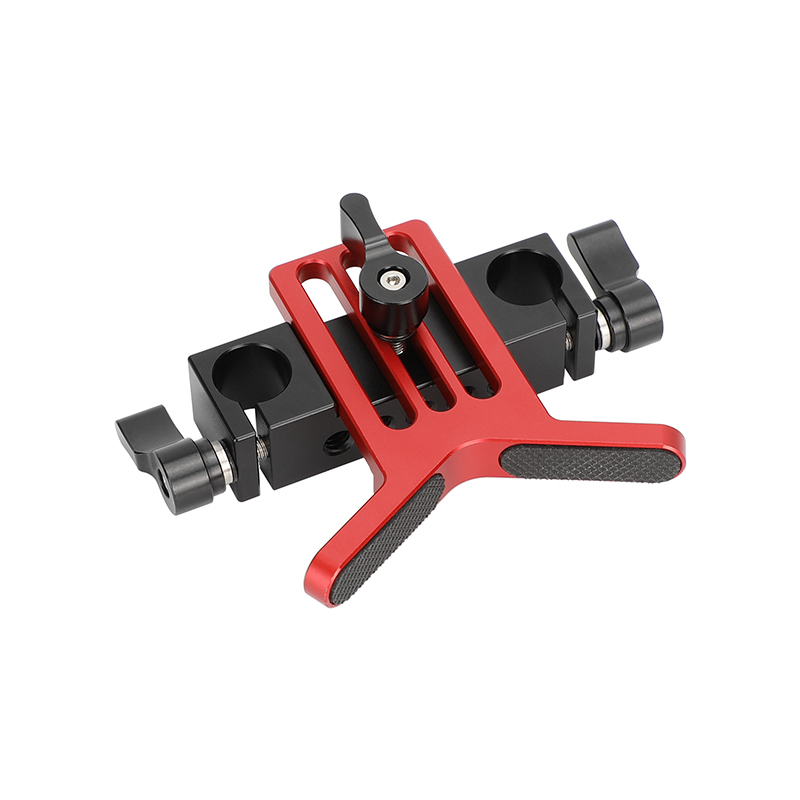 CAMVATE Adjustable Lens Support for 15mm Rod System (Red Y-Shaped Bracket)