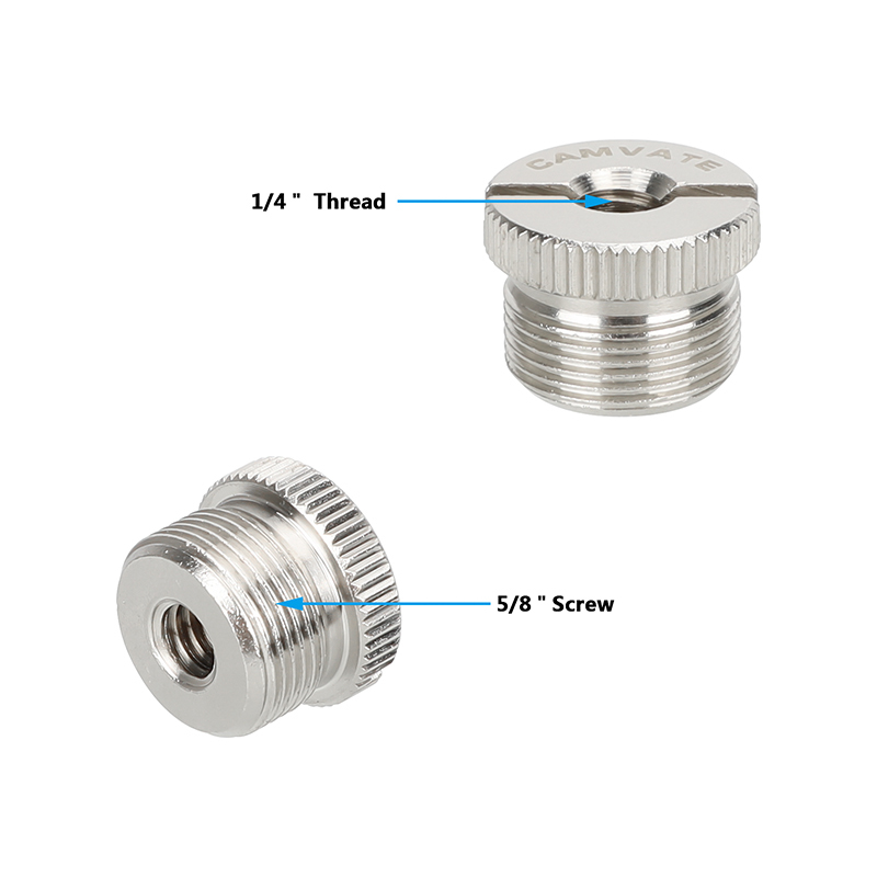 CAMVATE 5/8"-27 (F) to 3/8"-16 (M) & 1/4"-20 (F) to 5/8"-27 (M)  Microphone / Mic Stand Adapter Set