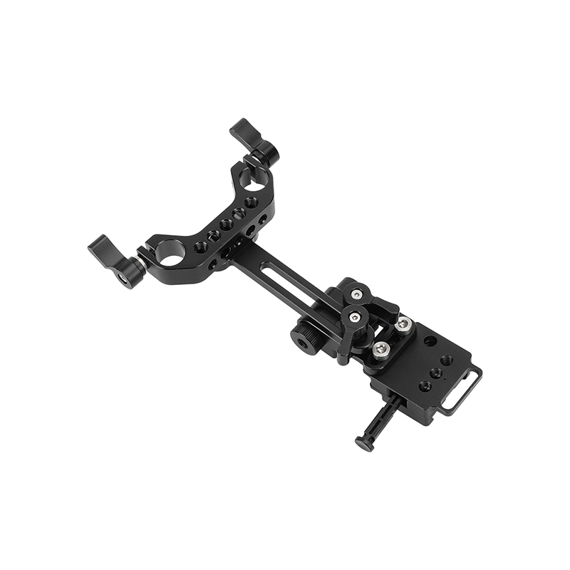 CAMVATE Adjustable Female V Lock Adapter with Rod Mount for 15mm Rail System