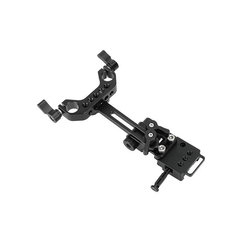 CAMVATE Adjustable Female V Lock Adapter with Rod Mount for 15mm Rail System