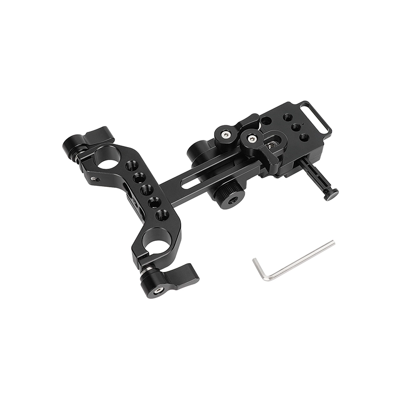 CAMVATE Adjustable Female V Lock Adapter with Rod Mount for 15mm Rail System