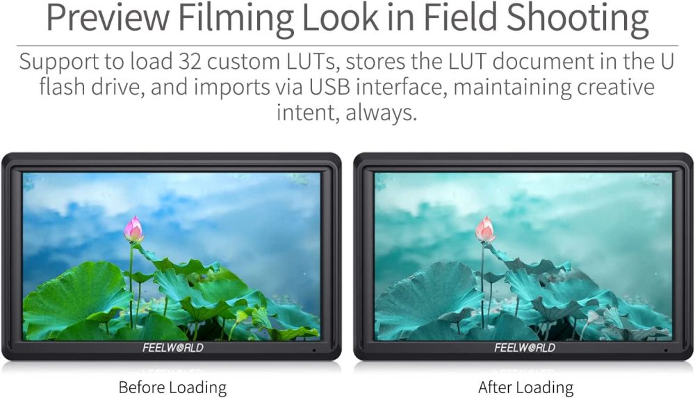 CAMVATE FEELWORLD FW568 V2 5.5 inch DSLR Camera Field Monitor with Waveform LUTs Video Peaking Focus Assist Small Full HD 1920x1152 IPS with 4K HDMI 8