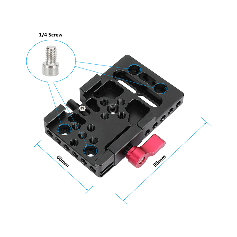 CAMVATE Manfrotto-Type Slide-in Quick Release Plate with Clamp Base (Red)