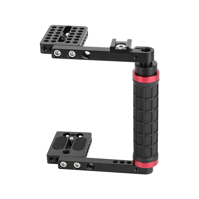 CAMVATE Camera Cage with Rubber Side Handgrip for Large DSLRs & Mirrorless Cameras