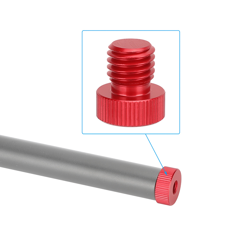 CAMVATE M12 Male to 1/4"-20 Female 15mm Rod Plug (Red, 2-Pack)