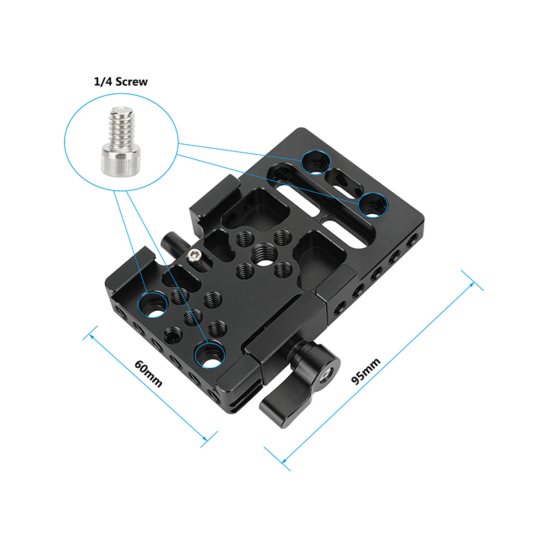 CAMVATE Manfrotto-Type Slide-in Quick Release Plate with Clamp Base (Black)