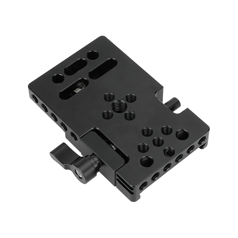 CAMVATE Manfrotto-Type Slide-in Quick Release Plate with Clamp Base (Black)