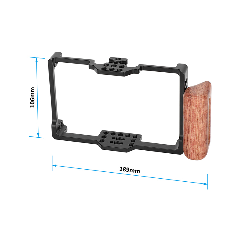 CAMVATE Full Cage with Wooden Handgrip for FeelWorld FT6/FR6 5.5" Monitor