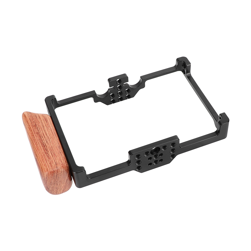 CAMVATE Full Cage with Wooden Handgrip for FeelWorld FT6/FR6 5.5" Monitor