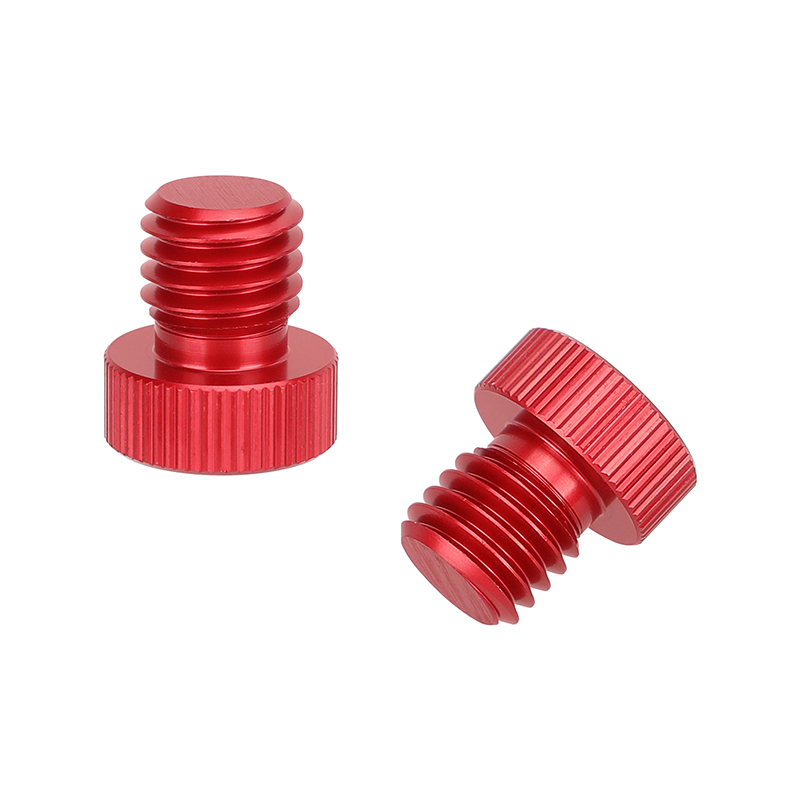CAMVATE M12 Male to 1/4"-20 Female 15mm Rod Plug (Red, 2-Pack)