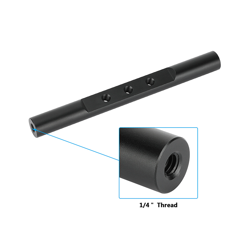 CAMVATE 15mm Rod with 1/4"-20 Threaded Holes (5.9")