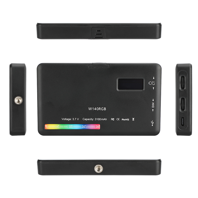 CAMVATE RGB LED Video Light with Shoe Mount Adapter