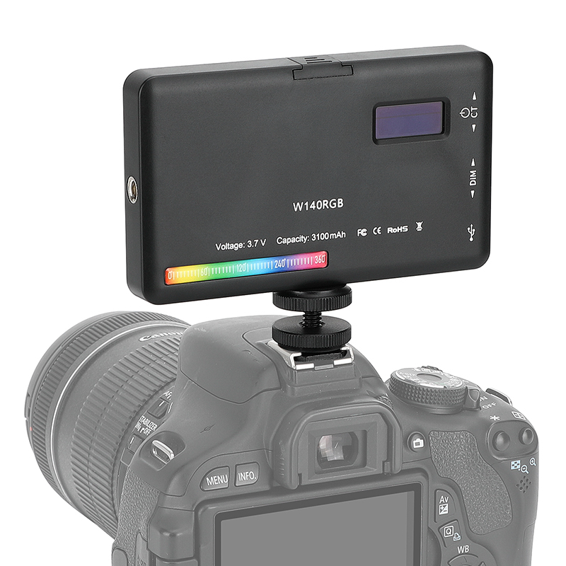 CAMVATE RGB LED Video Light with Shoe Mount Adapter