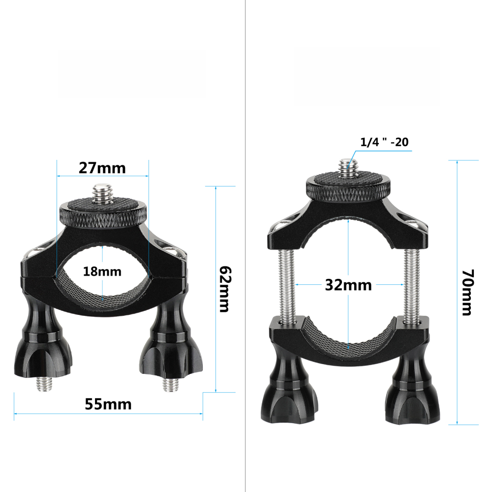 CAMVATE Bicycle Handlebar Clamp Mount Holder (18mm -32mm) With 1/4" Mounting Screw For Mobile Phone / GoPro