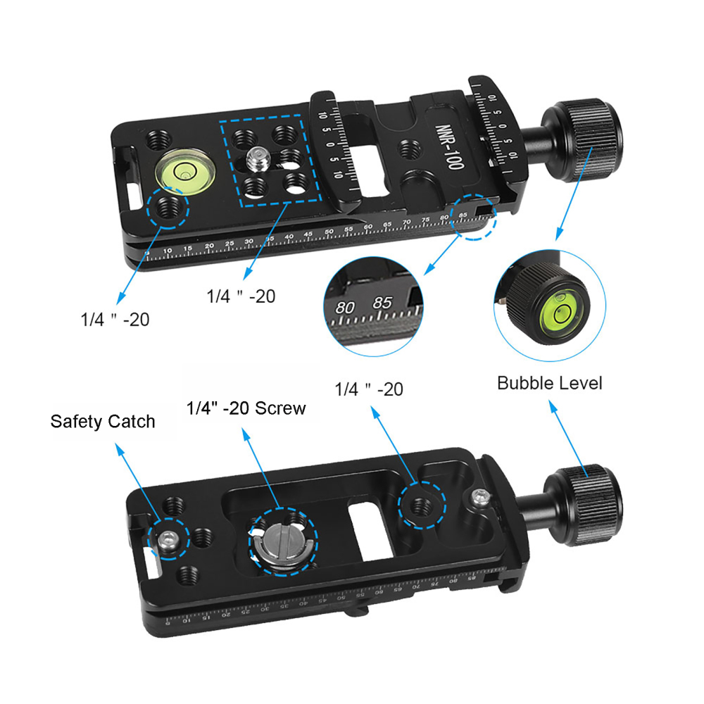 CAMVATE 100mm Long Slide Rail Quick Release Plate Clamp Kit