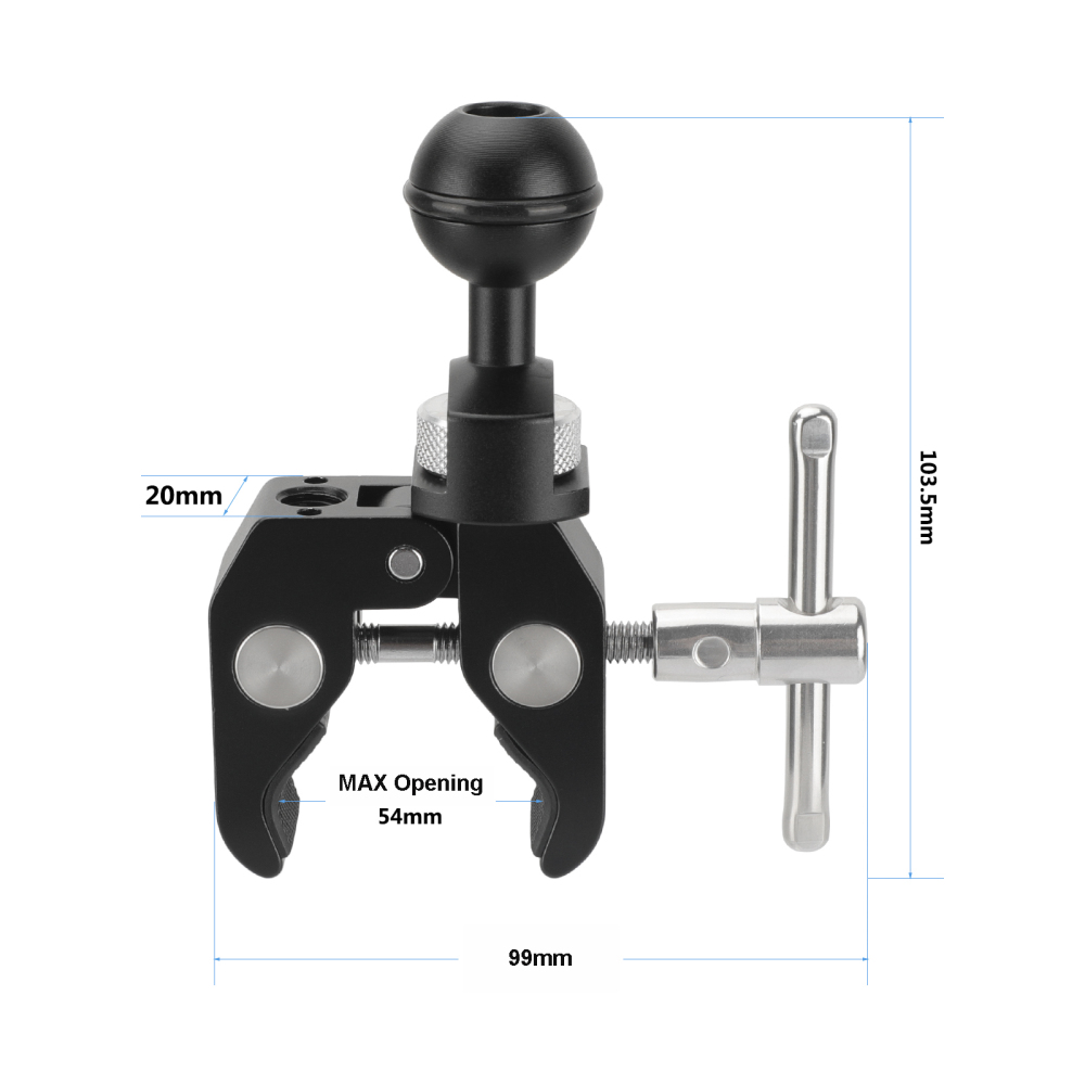CAMVATE Universal Super Crab Gripper Clamp With Single 1/4"-20 Ball Head Spare Part Replacement