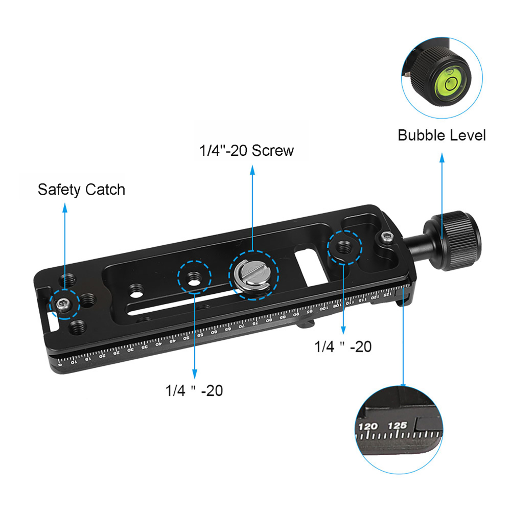 CAMVATE 140mm Slide Rail Long Quick Release Plate Clamp
