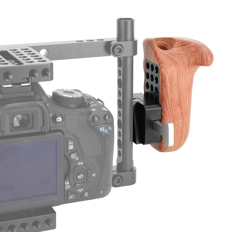 CAMVATE Wooden Handgrip with V-Lock Adapter (Right Hand)